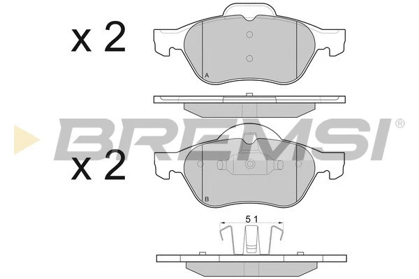 Kit de plaquettes de frein, frein à disque BREMSI BP2981