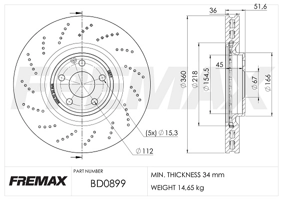 Disque de frein FREMAX BD-0899