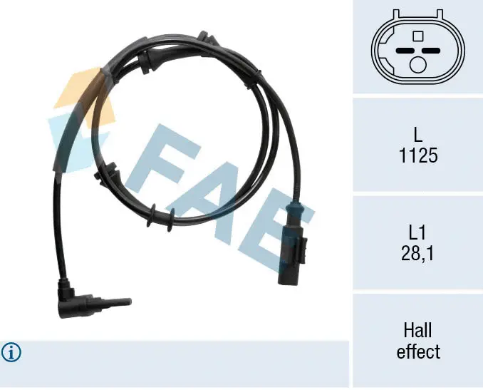 Capteur, vitesse de roue FAE 78550
