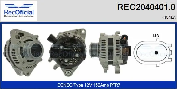 Alternateur RECOFICIAL REC2040401.0