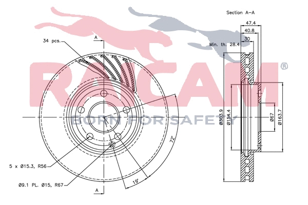 Disque de frein RAICAM RD00496