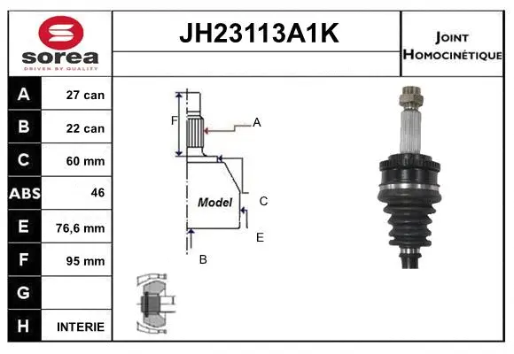 Jeu de joints, arbre de transmission SNRA JH23113A1K