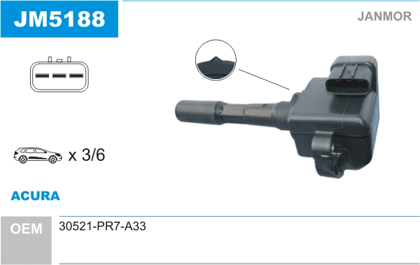 Bobine d'allumage JANMOR JM5188