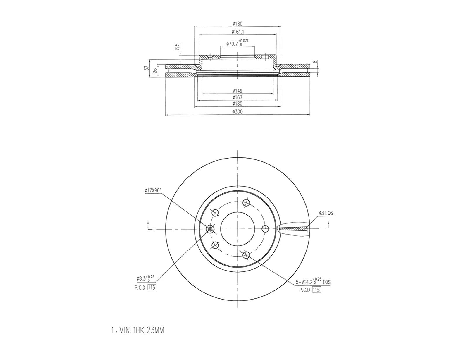 Disque de frein A.Z. Meisterteile AZMT-44-024-1406