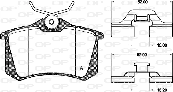 Kit de plaquettes de frein, frein à disque OPEN PARTS BPA0263.03