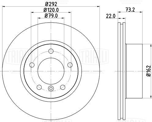 Disque de frein TRIALLI DF 261509