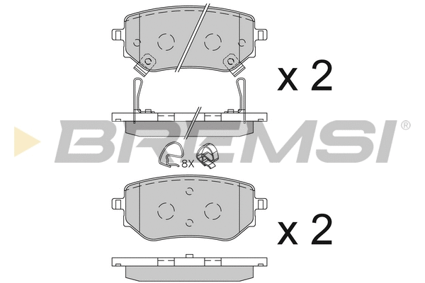 Kit de plaquettes de frein, frein à disque BREMSI BP3843