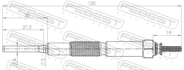 Bougie de préchauffage FEBEST 05642-002