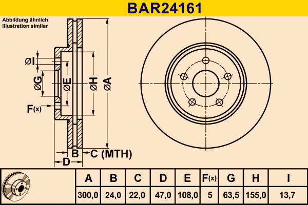 Disque de frein BARUM BAR24161