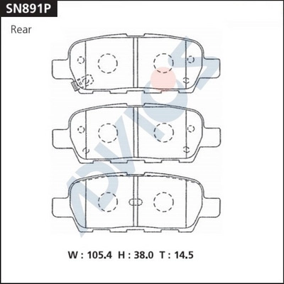 Kit de plaquettes de frein, frein à disque ADVICS SN891P