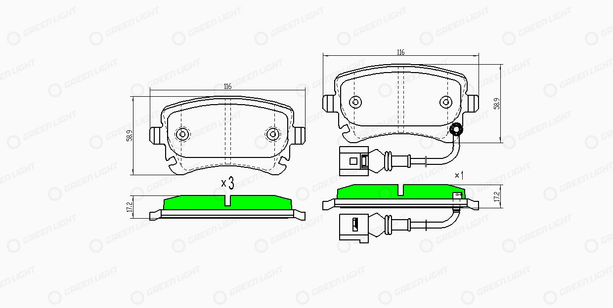 Kit de plaquettes de frein, frein à disque Automotive Adriado GLBP0082