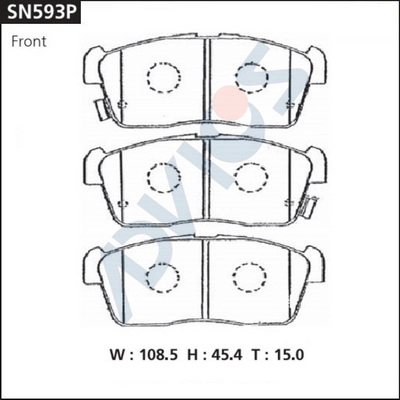Kit de plaquettes de frein, frein à disque ADVICS SN593P