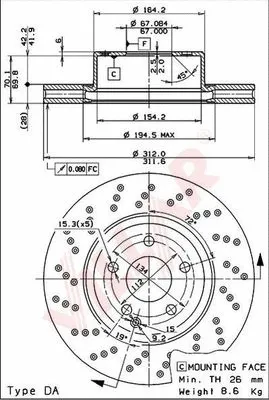 Disque de frein VILLAR 628.1334