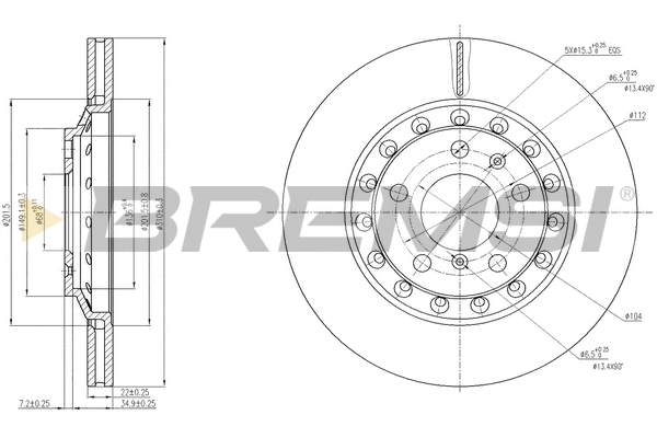 Disque de frein BREMSI CD7934V