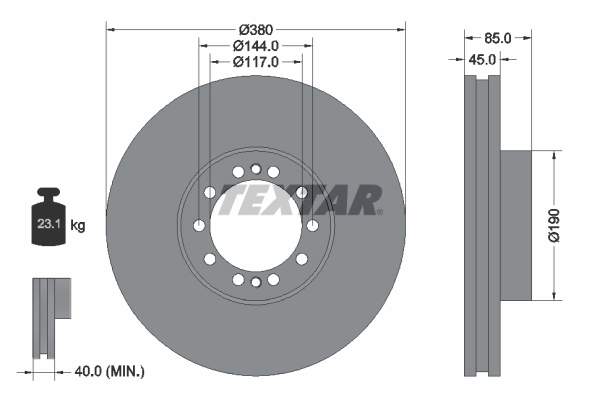 Disque de frein TEXTAR 93192000