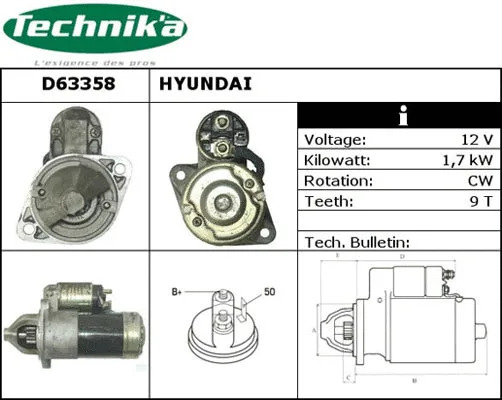 Démarreur Technika D63358