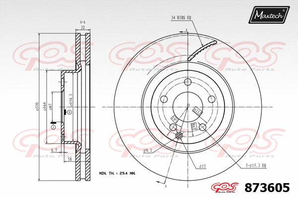 Disque de frein MAXTECH 873605