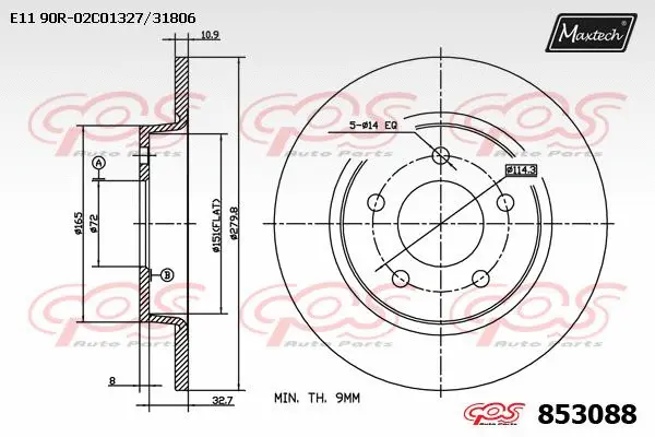Disque de frein MAXTECH 853088