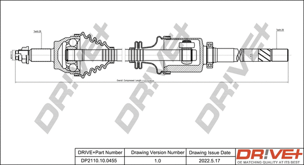 Arbre de transmission Dr!ve+ DP2110.10.0455