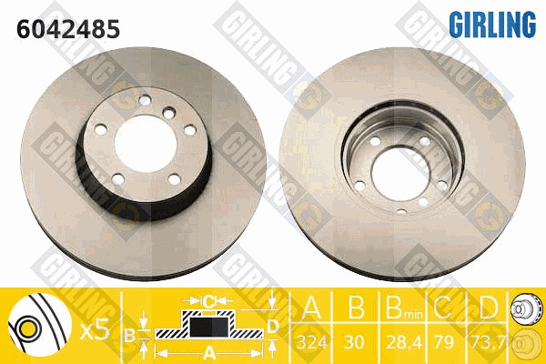 Disque de frein GIRLING 6042485
