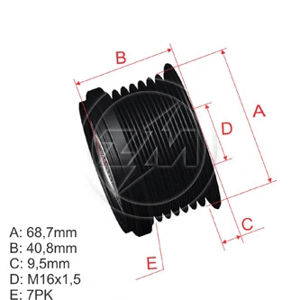 Poulie roue libre, alternateur ZM ZM 96.010.09