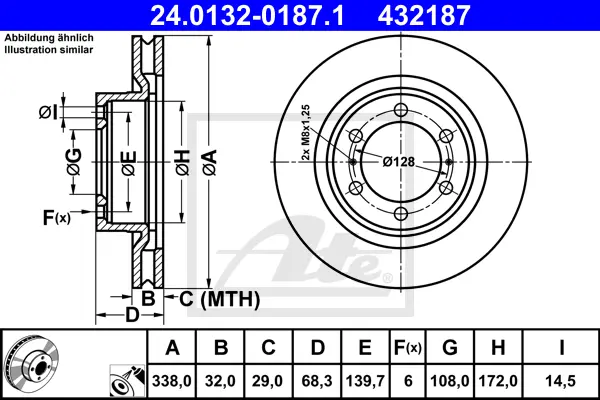 Disque de frein ATE-APAC 24.0132-0187.1