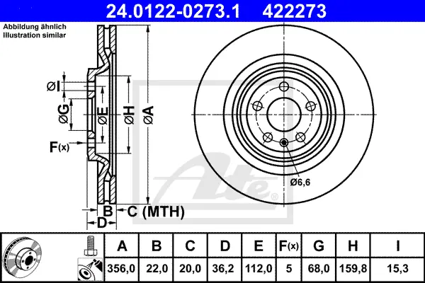 Disque de frein ATE-APAC 24.0122-0273.1
