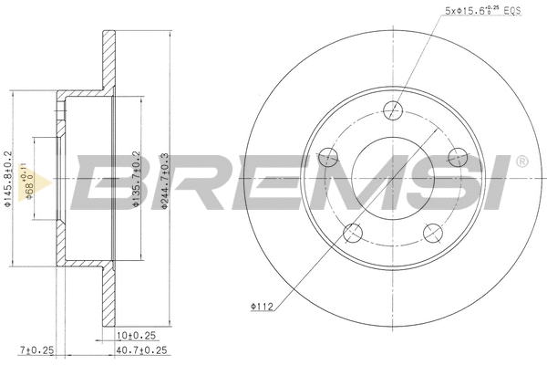Disque de frein BREMSI CD6952S