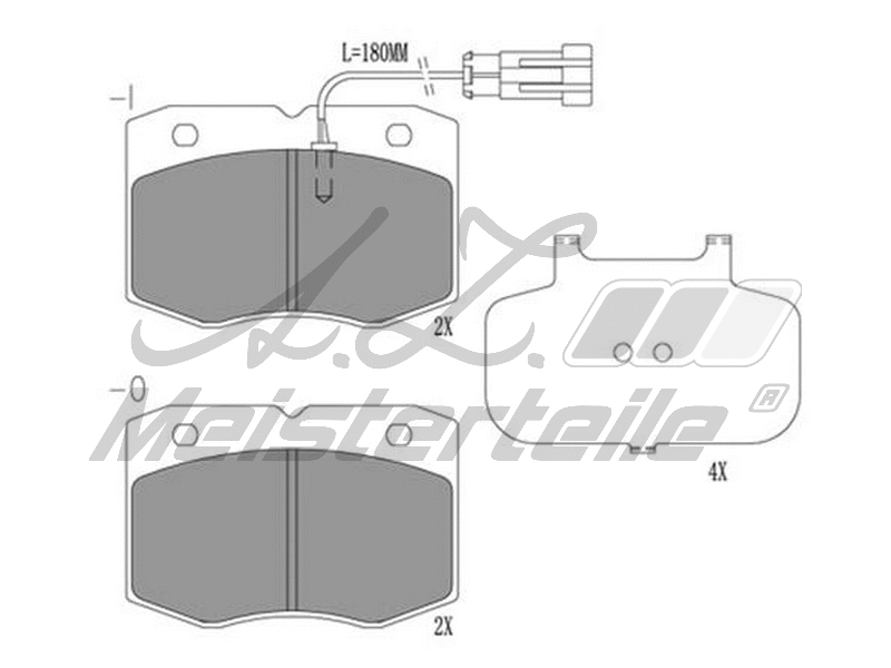 Kit de plaquettes de frein, frein à disque A.Z. Meisterteile AZMT-44-022-2163