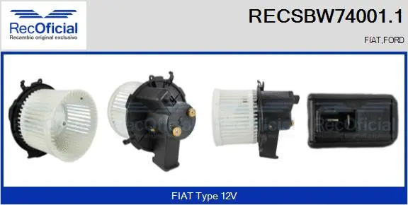 Pulseur d'air habitacle RECOFICIAL RECSBW74001.1