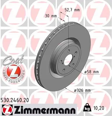 Disque de frein ZIMMERMANN 530.2460.20