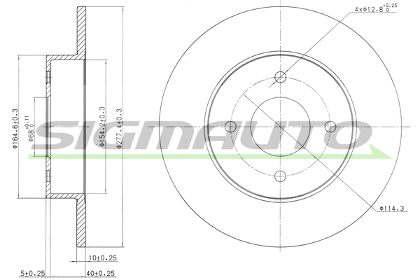 Disque de frein SIGMAUTO DBB235S