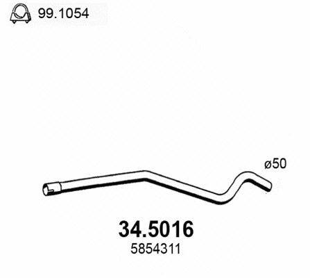 Tuyau d'échappement ASSO 34.5016