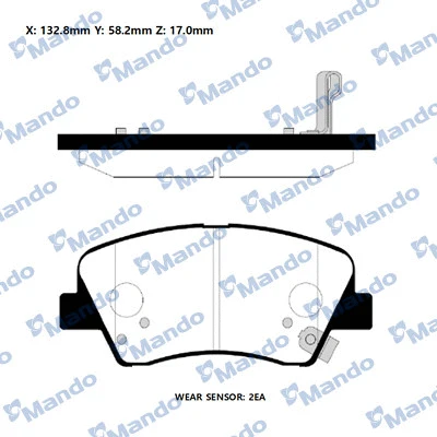 Kit de plaquettes de frein, frein à disque MANDO RMPH46NS