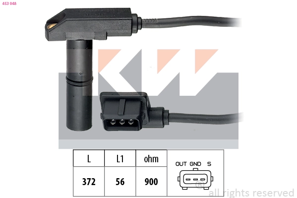 Capteur d'angle, vilebrequin KW 453 048