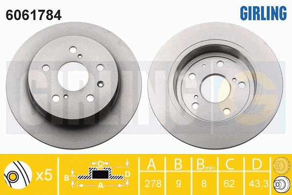 Disque de frein GIRLING 6061784