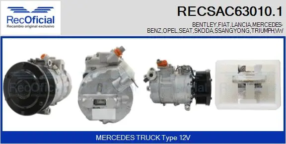 Compresseur, climatisation RECOFICIAL RECSAC63010.1