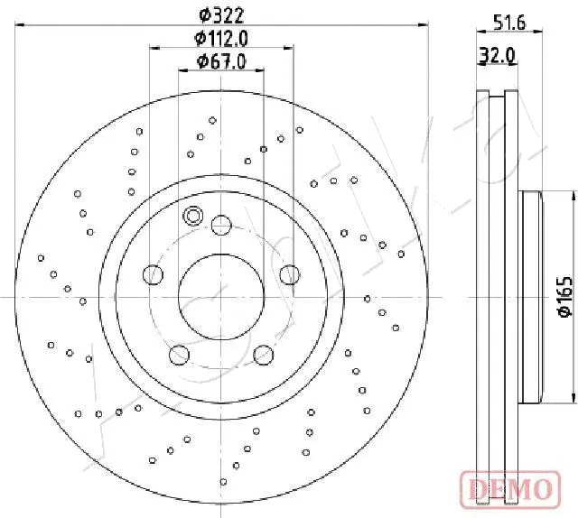 Disque de frein ASHIKA 60-00-0528C