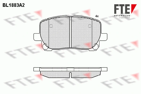 Kit de plaquettes de frein, frein à disque FTE 9010468