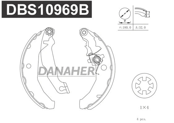 Jeu de mâchoires de frein DANAHER DBS10969B