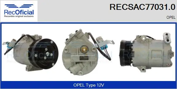 Compresseur, climatisation RECOFICIAL RECSAC77031.0