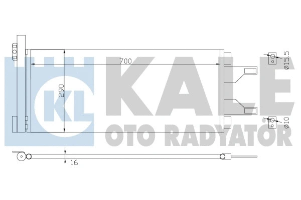 Condenseur, climatisation KALE OTO RADYATÖR 343085