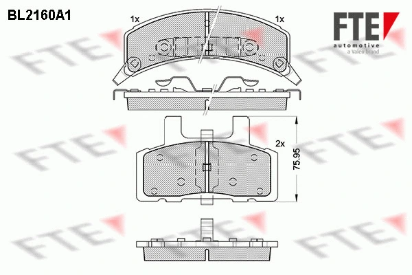 Kit de plaquettes de frein, frein à disque FTE 9011074