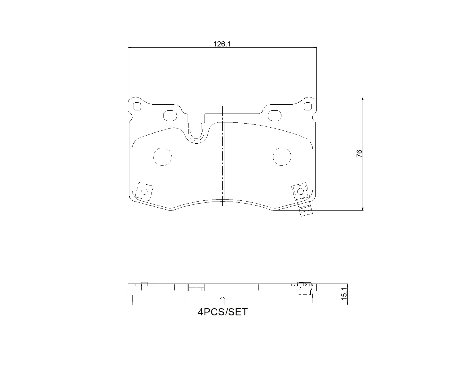 Kit de plaquettes de frein, frein à disque BREMBO P10105N