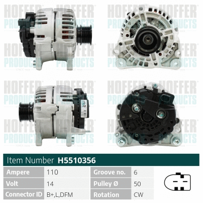 Alternateur HOFFER H5510356
