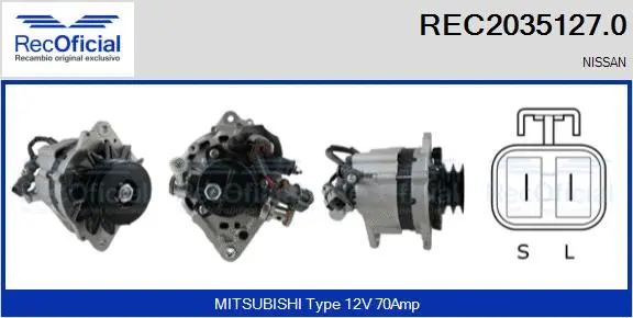 Alternateur RECOFICIAL REC2035127.0