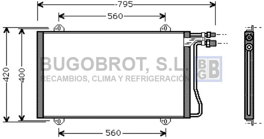 Condenseur, climatisation BUGOBROT 62-MS5219