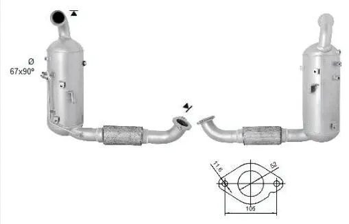 Filtre à particules / à suie, échappement VEGAZ GmbH FK-355SIC