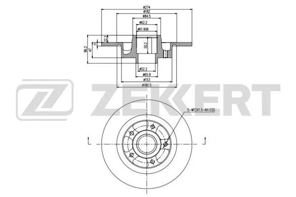 Disque de frein ZEKKERT BS-5998BZ