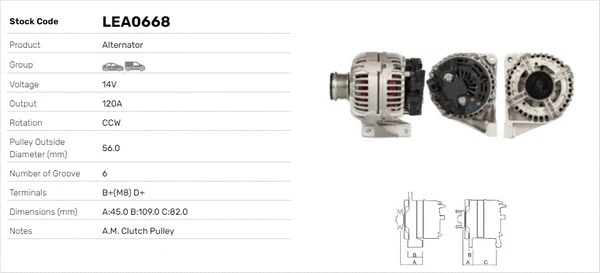 Alternateur LUSA LEA0668